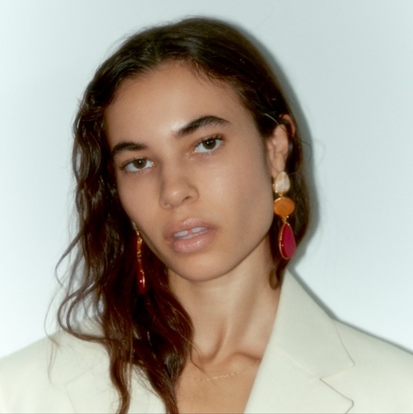 ZARA NWT Triple Stone Earrings - Picture 4 of 13